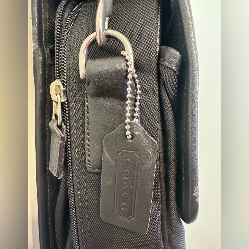 VINTAGE Coach Black Nylon & Leather Briefcase/Laptop Bag 51113